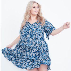 NWT- Avenue Aveology Delilah Frill Dress 26/28 Womens Plus Size